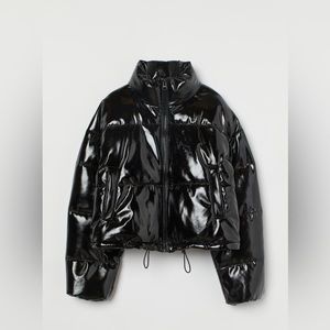 H&M shiny puffer padded jacket with draw string
